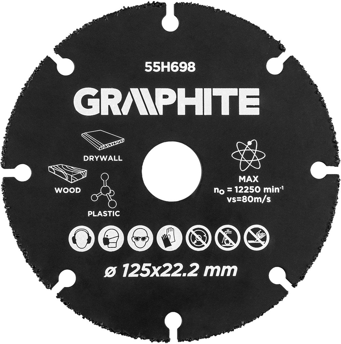 Grahite Graphitcarbid-Multischleifscheibe für Holz, Kunststoff, Gips usw. 125 mm