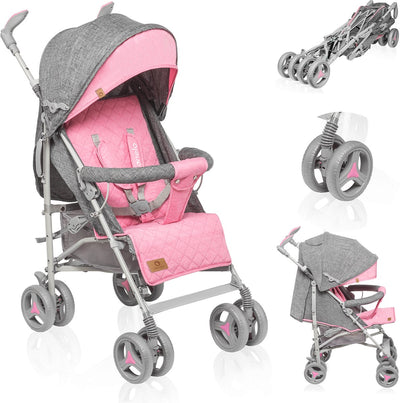 Lionelo Irma – Buggy – Kinderwagen – robuster und leichter 7 kg Kinderwagen – geeignet für Kinder bis 15 kg – gefederte Räder – 360° – von 6 Monaten bis 5 Jahren – Aufbewahrungskorb – verstellbarer Griff – Schnellfaltsystem – kompakte Größe – Moskitonetz