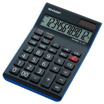 Sharp-Rechner - EL125TWh - Schwarz - 12-stellig - 1x LR44-Batterie - SH-EL125TWh