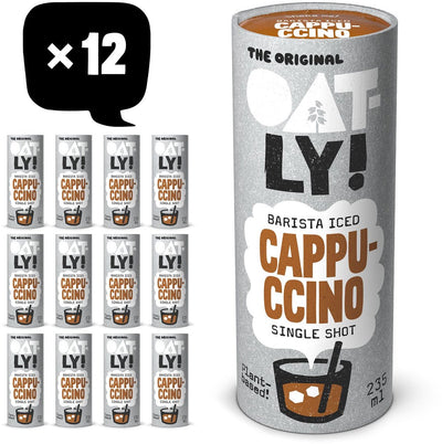 Hafer! oatly oats Barista Iced Cappuccino – 12x235ml – pflanzlicher Eiskaffee – Kaffee – Vorteilspackung
