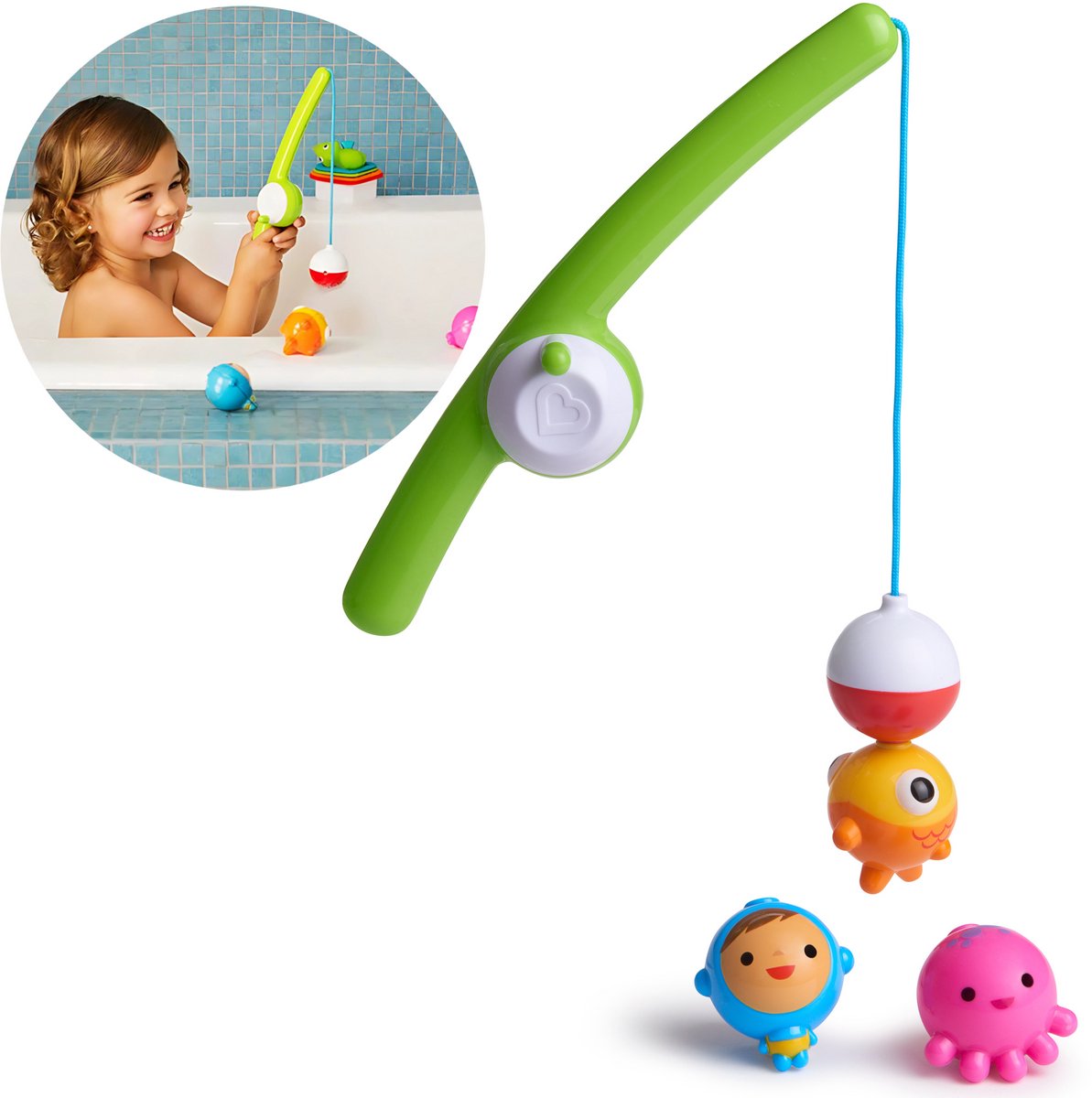 Munchkin Badespielzeug - Fishin - Angelset für die Badewanne mit Fisch - magnetisch