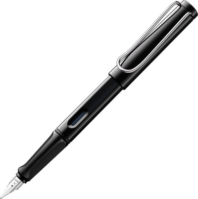 Lamy Füllfederhalter Safari Black – mit ergonomischem Griff, polierte Stahlfeder in Schreibstärke B – robuster ASA-Kunststoff – inkl. T10 blaue Tintenpatrone