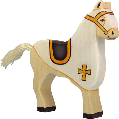 Holztiger fairy tales and knights: competition horse white 15x3x17cm, wood