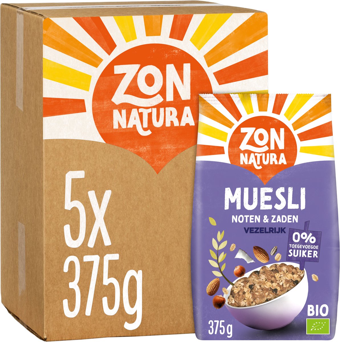 Zonnatura Bio Müsli - Nusssamen - 5 x 375g