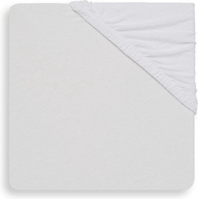 Jollein – Baby-Spannbettlaken-Box-Matratze Jersey (weiß) – Baumwolle – Spannbettlaken Baby, Spannbettlaken-Box – 75 x 95 cm