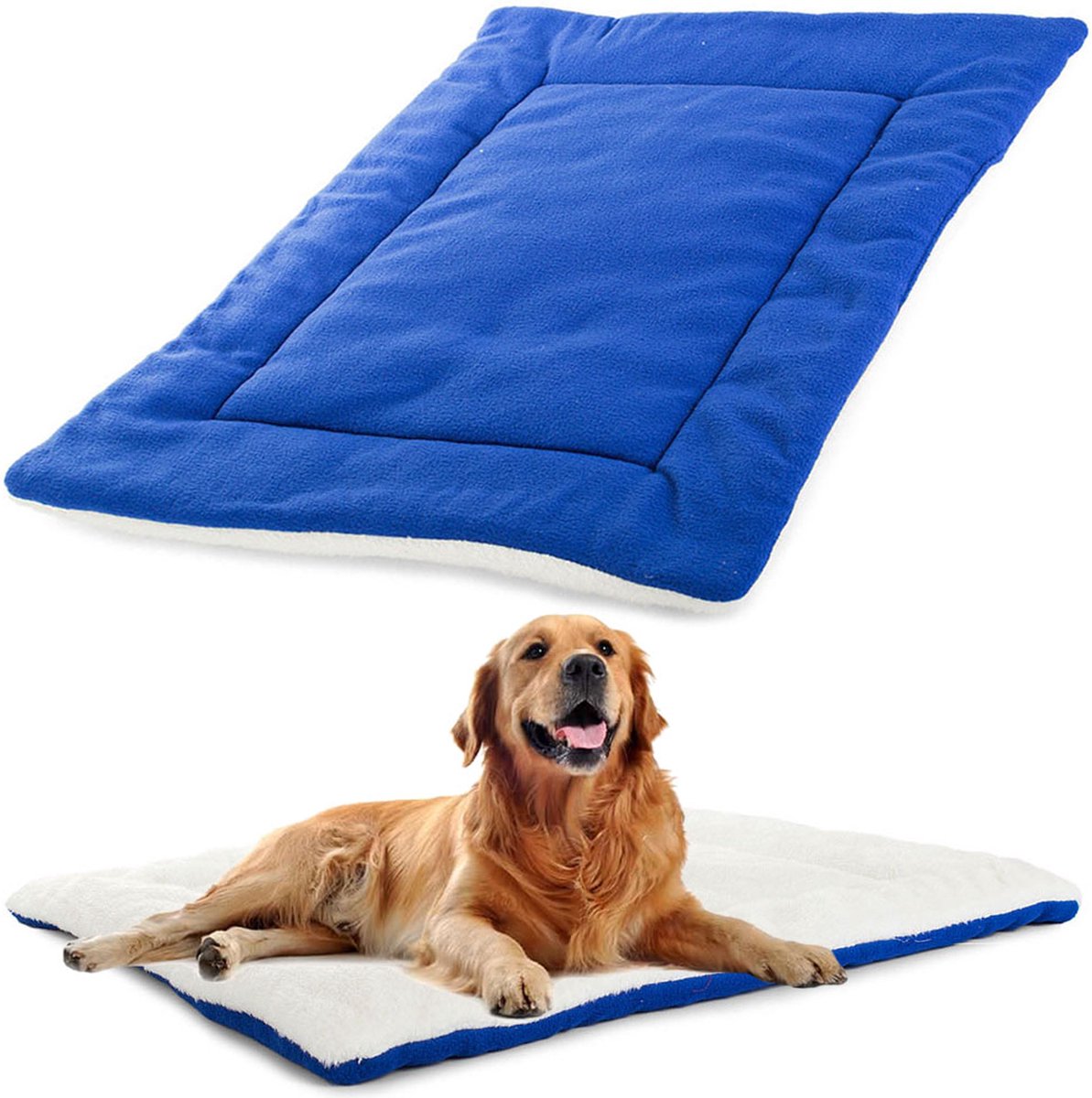 Markenlose Sans-Marque-Stoffmatte für Hunde, Hundebett 70 x 53 cm – blau – sehr bequem und angenehm anzufassen