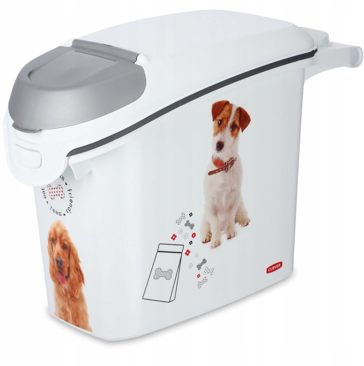 Curver Futterbehälter Hund – 15l – 6kg – 23x51x36cm – weißgrau