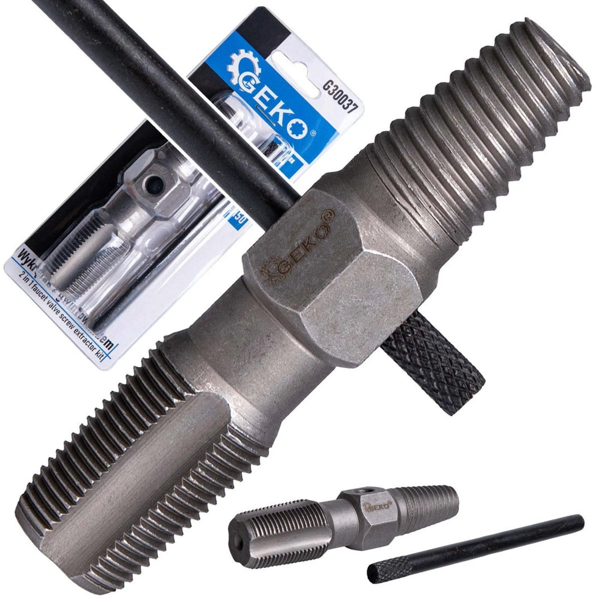 Geko 2-in-1 Schraubenausdreher-Set – robuster Stahl – für große Schrauben M35-M50