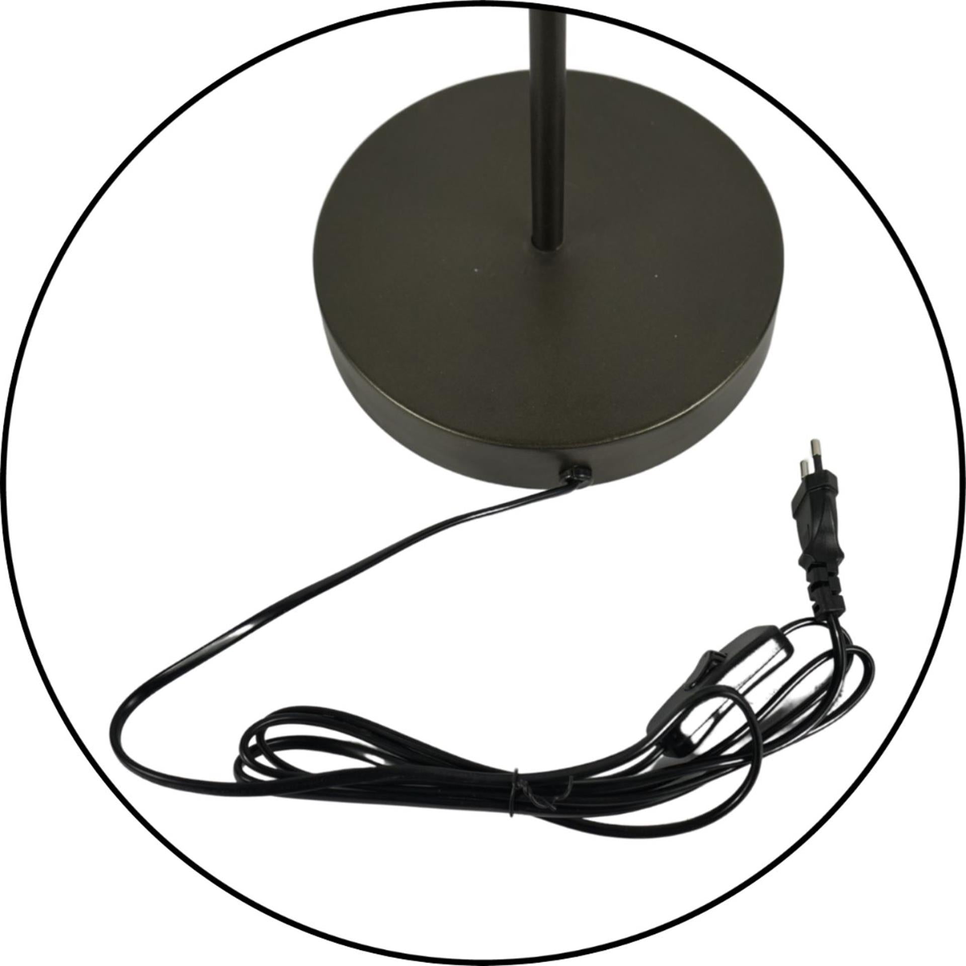 Tischlampe aus Glas und Metall, 65 cm