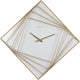 Nexttime Turning Square – große Wanduhr – 85 × 85 cm – Metall – Goldweiß