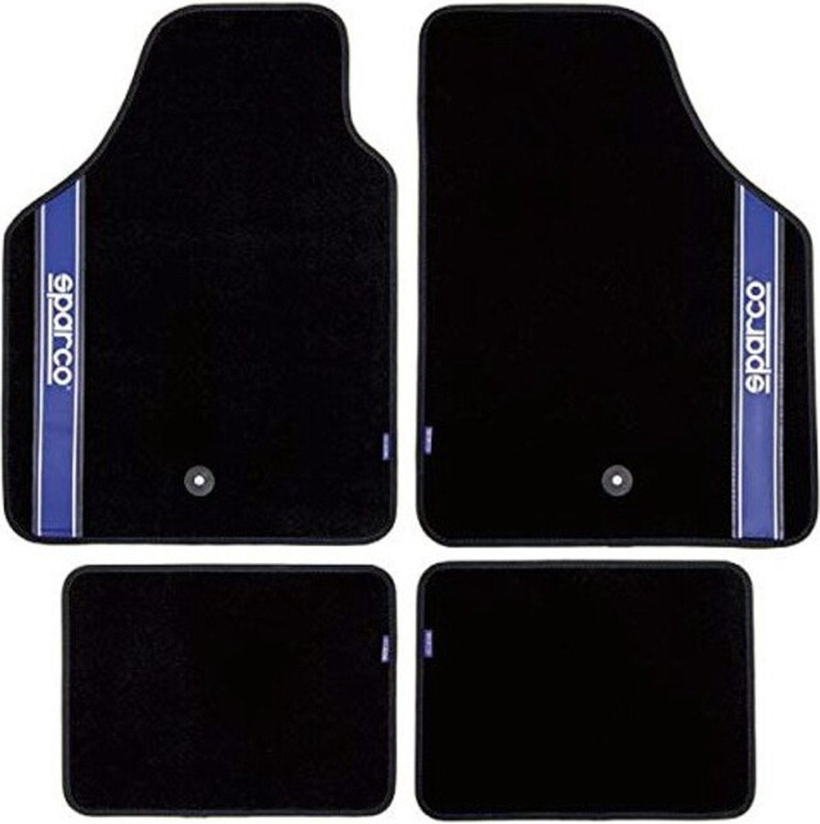 Sparco Automatten Universal 4er-Set – Stoff – Schwarz mit Blau