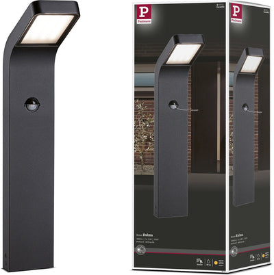 Paulmann LED-Pollerleuchte Kulma dämmerungsgesteuerter Bewegungsmelder (IR) seewasserbeständig IP44 500 mm 3000K 7,5W 500LM 230V Anthrazit Aluminium