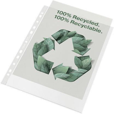 Esselte 100 % recycelte PP-A4-Maxi-Showtasche – 70 Mikron – 50 x transparente, umweltfreundliche Einsteckhüllen – Nachhaltigkeit – für die Arbeit von zu Hause aus – ideal für das Home-Office