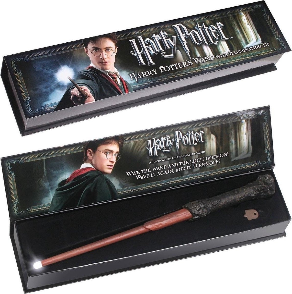 Markenloser Sans-Marque-Harry-Potter-Zauberstab, Nachbildung von Harrys leuchtendem Zauberstab, braun