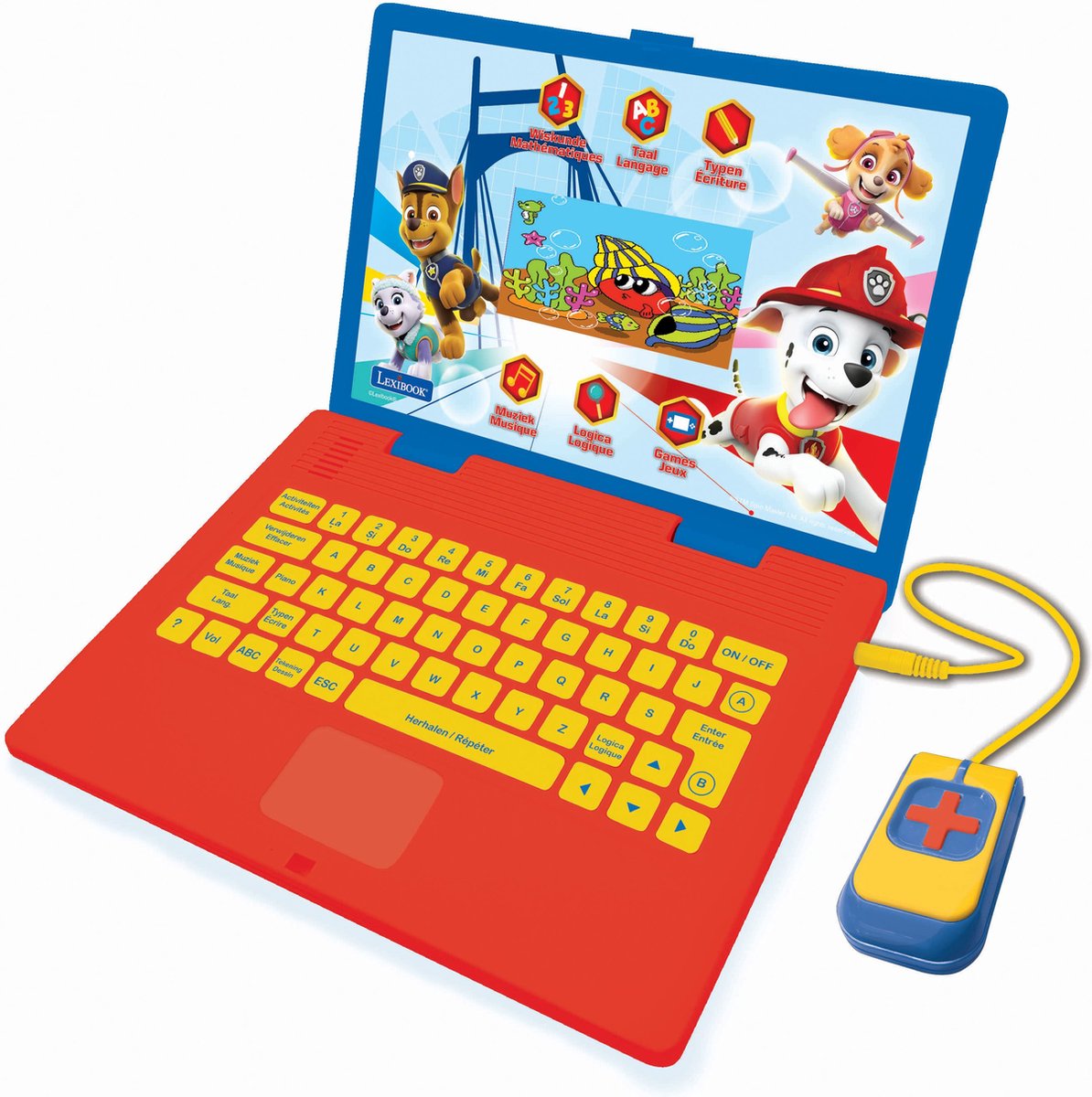 Lexibook Paw Patrol zweisprachiger Lernlaptop mit 130 Aktivitäten und Farb-LCD-Bildschirm in Französisch und Niederländisch
