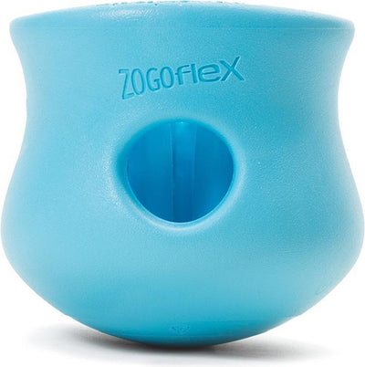 West Paw Toppl Zogoflex – starkes Hundespielzeug – Slowfeeder – blau – klein – 8 cm