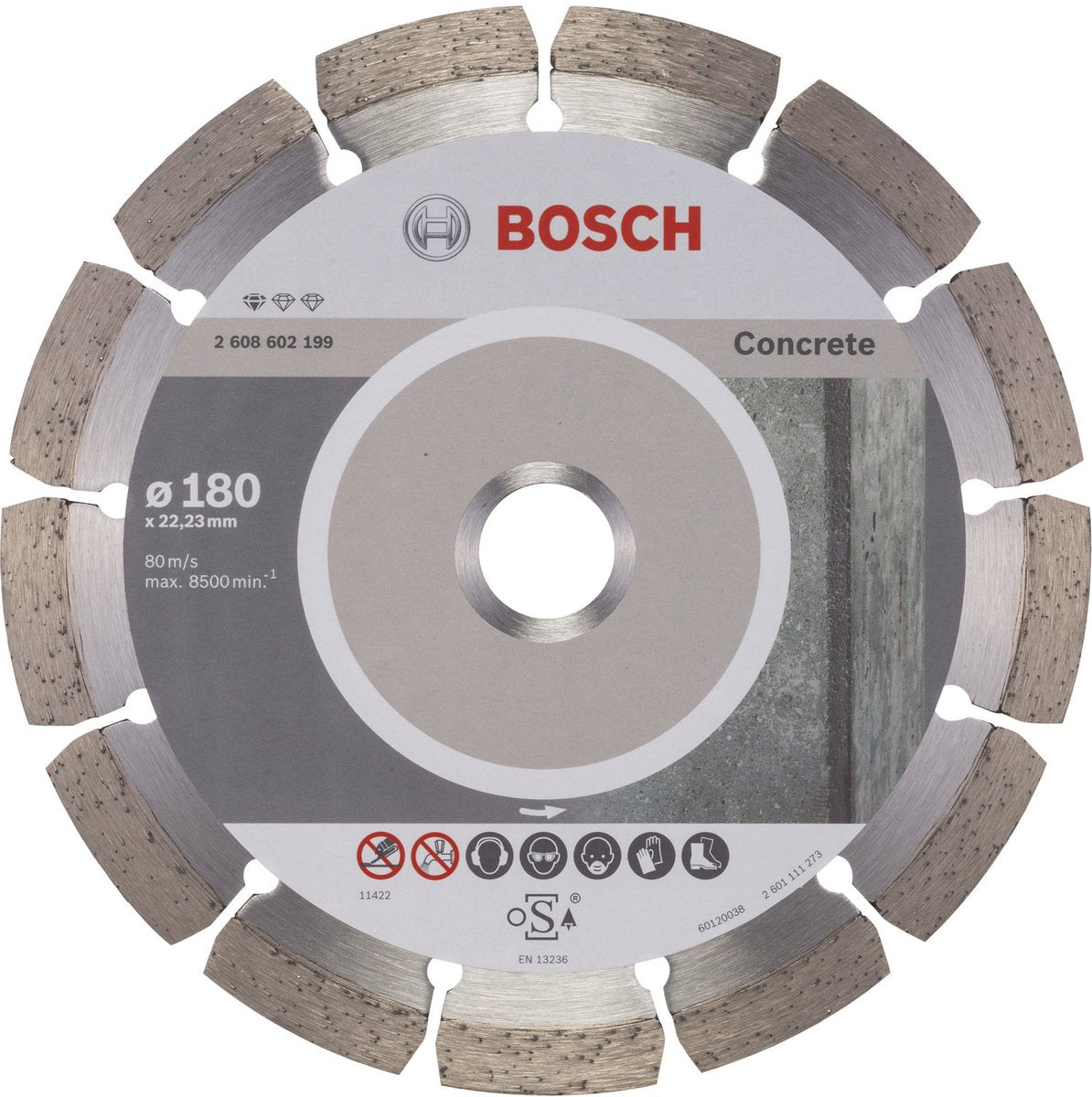 Bosch - Diamanttrennscheibe Standard für Beton 180 x 22,23 x 2 x 10 mm