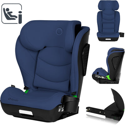 Lionelo Neal i-size – Autositz 100–150 cm – ISOFIX oder Autosicherheitsgurt – verstellbare Kopfstütze (10 Positionen) – neigbare Rückenlehne (4 Positionen) – Seitenaufprallschutz – Getränkehalter – EPP-EPS-Schaum – abnehmbarer Bezug – bequem, universell