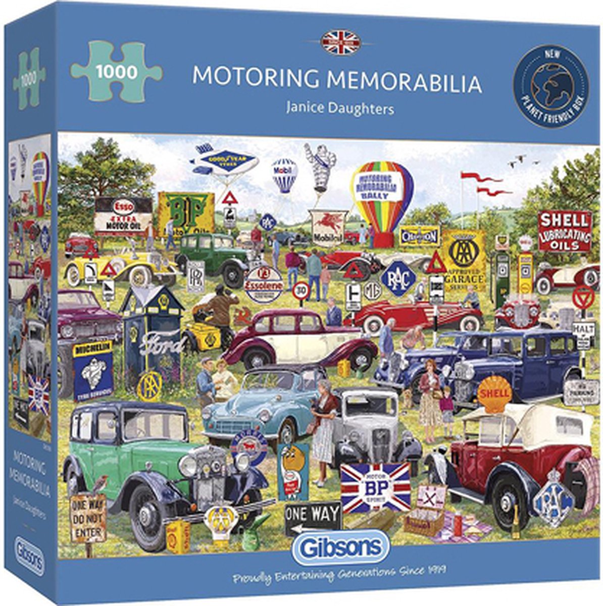 Gibsons – Auto-Erinnerungsstücke (von Adrian Chesterman) – 1000 Teile 68 × 49 cm (B × H) – Puzzle für Erwachsene