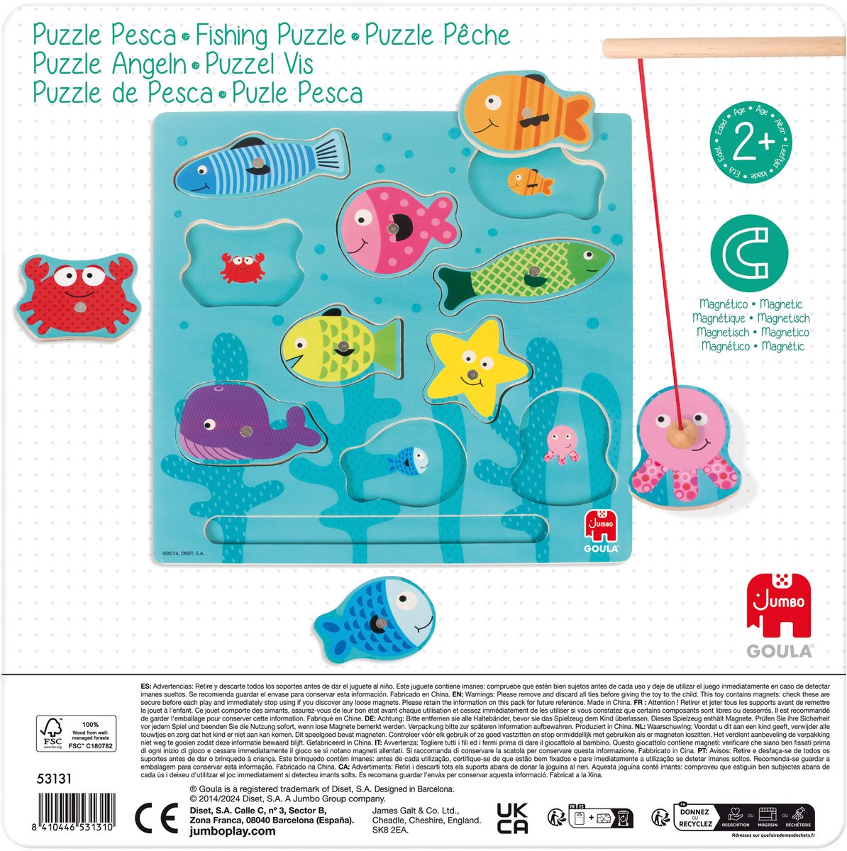 Goula Jumbo - - Magnetpuzzle Fisch - 10 Teile
