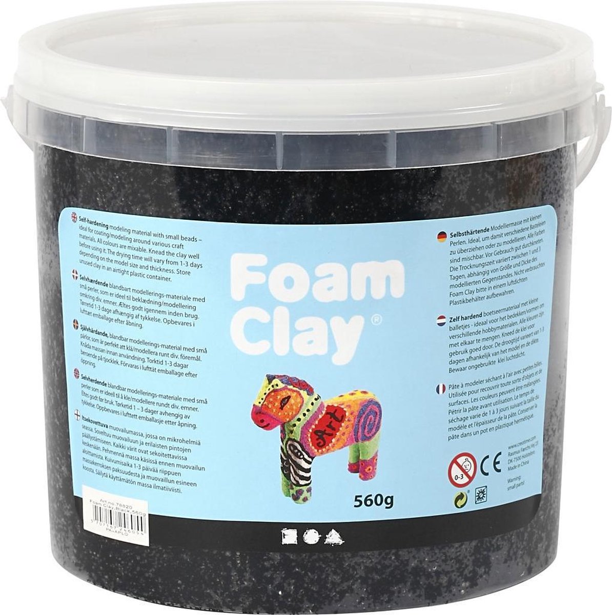 Schaumstoff -Ton schwarz, 560gr.