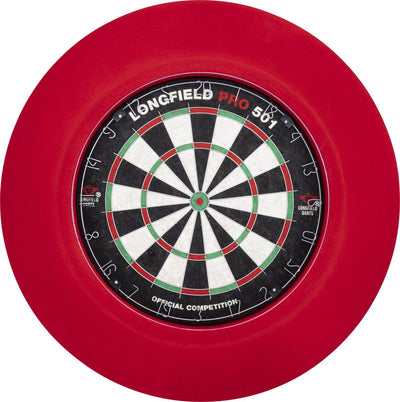 Engelhart LED Dartscheibenumrandung rot – Dartscheibenbeleuchtung mit 90 LEDs – 3 cm dicker Schutzring – Wandschutz für Darts – Longfield