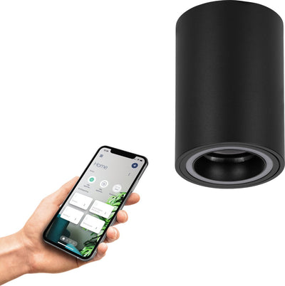 Eglo connect.z carosso-z smarte Aufbauleuchte – gu10 – 9,5 cm – schwarz|weiß – verstellbares RGB-Weißlicht – dimmbar – Zigbee