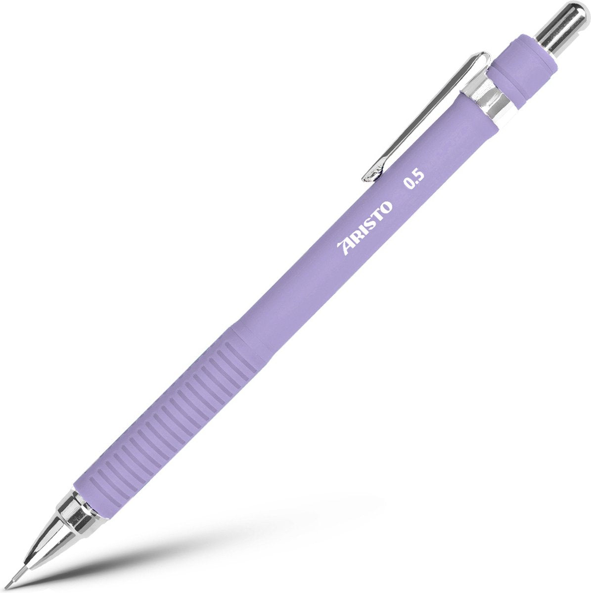 Aristo Druckbleistift – Studio Art Series – Feder 0,5 mm – Härtegrad HB – mit Radiergummi – sanftes Lavendel – AR-85717