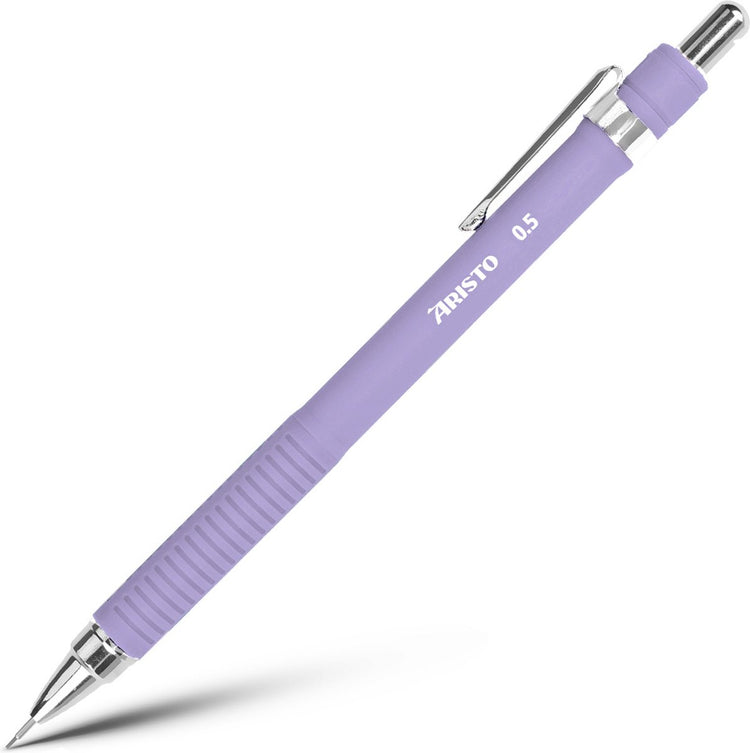 Aristo Druckbleistift – Studio Art Series – Feder 0,5 mm – Härtegrad HB – mit Radiergummi – sanftes Lavendel – AR-85717