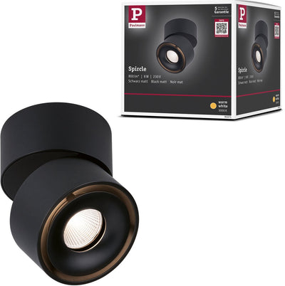 Paulmann LED Deckenleuchte Spircle 78 mm 8W 550lm 230V 3000K Schwarz matt
