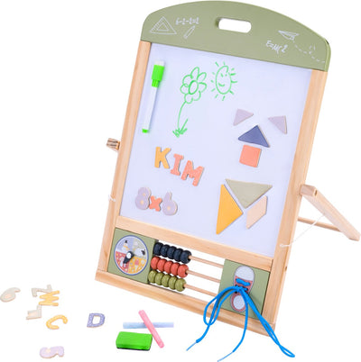 Holztischschule und Whiteboard