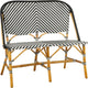 Glimmerdekorationen Mandox-Sofa für den Außenbereich – L98 x B60 x H93 cm – Rattan – Schwarz, Weiß