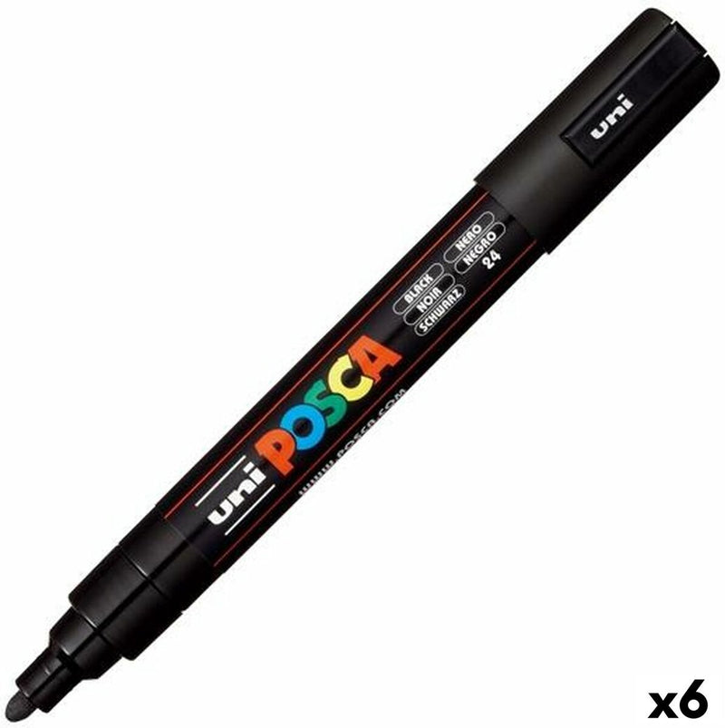 Posca - Lackstift pc5m m schwarz | 6 Stück