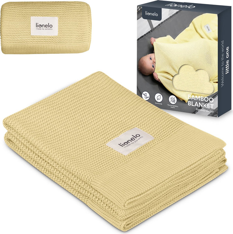 Lionelo Bambusdecke – Deluxe-Babydecke – hypoallergen – antibakteriell – antimykotisch – 100 % Bambus-Baumwolle – thermoregulierend – weich atmungsaktiv – nachhaltig – waschbar – ab der Geburt – 100 x 75 cm