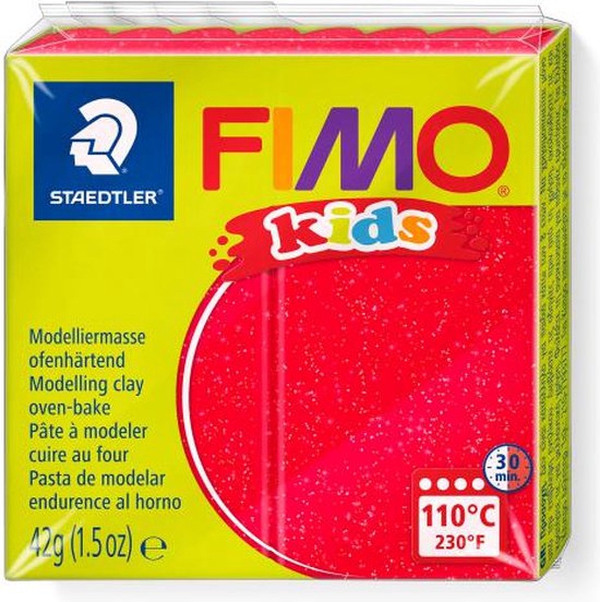 Fimo Kids Modelliermasse 42 g glitzernd rot