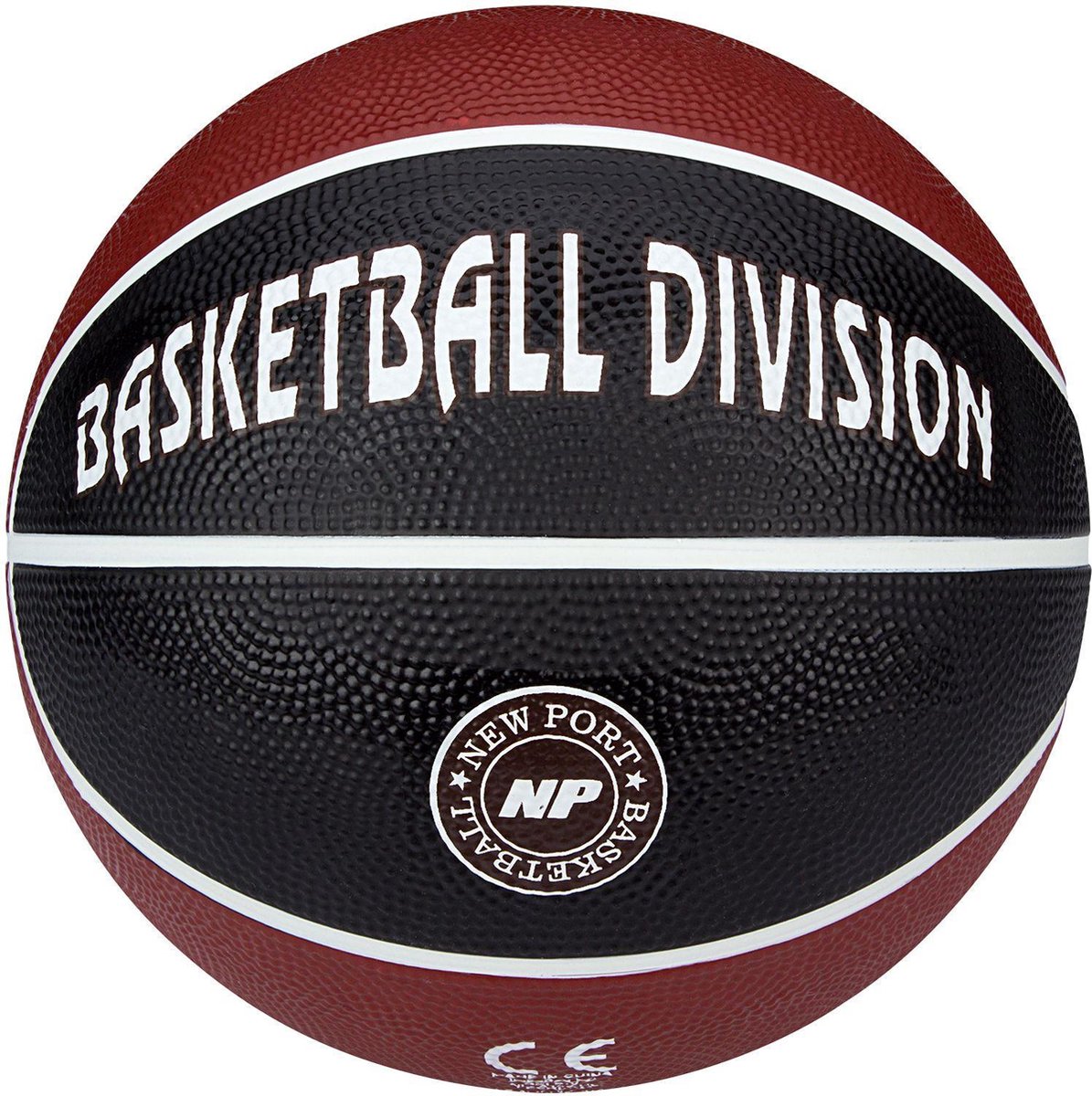 New Port Mini-Basketballdruck – Bordeaux, Schwarz und Weiß – 3