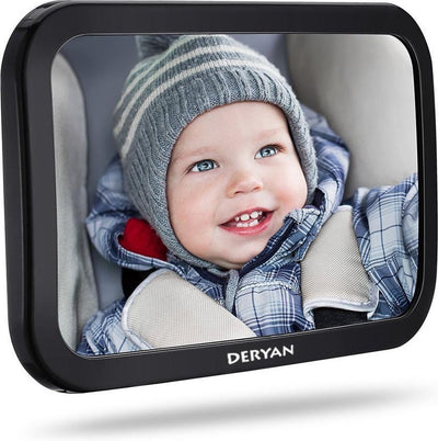 Deryan Luxus XL Baby-Autospiegel verstellbar – Kinder-Autospiegel – Baby-Rücksitzspiegel