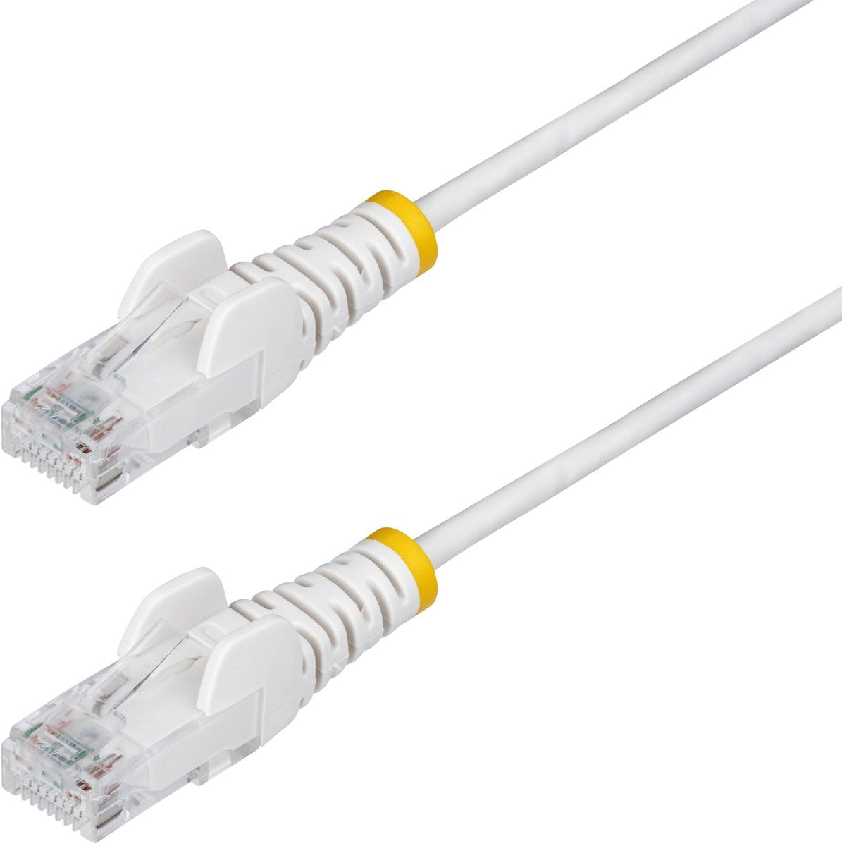 Startech .com 1 m dünnes Cat6-Ethernet-Kabel, weiß, ohne Haken, 100 W PoE, UTP, LSZH, 28 AWG reiner Kupferdraht, schlankes RJ45-Netzwerk-Patchkabel mit Zugentlastung, Fluke-getestet