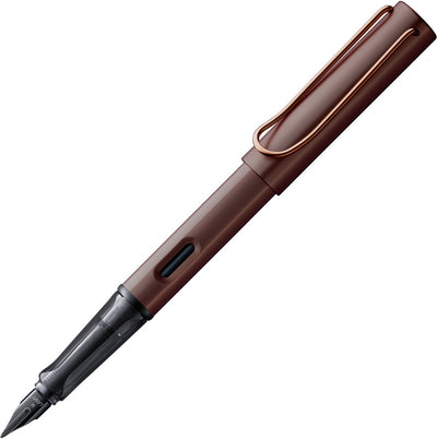 Lamy lx Füllfederhalter 090 – eleganter Füllfederhalter aus Aluminium in Kastanienbraun mit Edelmetall-Finish und schwarzer PVD-Stahlfeder – inklusive T 10 Tintenpatrone in Blau und Geschenkverpackung