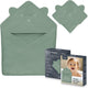 Lionelo Musselin-Babyhandtuch mit Kapuze – weiches Babyhandtuch mit Kapuze aus 100 % Baumwoll-Musselin – weicher Badeumhang mit Kapuze – atmungsaktiv, hypoallergen, reizfrei – hervorragende Saugfähigkeit – für Neugeborene, ältere Kinder – 75 x 75 cm