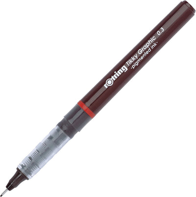 Rotring Tikky Graphic Fineliner | schwarze Tinte | 0,3 mm | 12 Stück