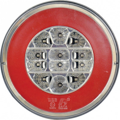 Carpoint LED-Rücklicht – 12 24 Volt – 3 Funktionen – Bremslicht, Blinker-Rücklicht – Schraubbefestigung für montierte Anschlusskabel – Durchmesser 140 mm