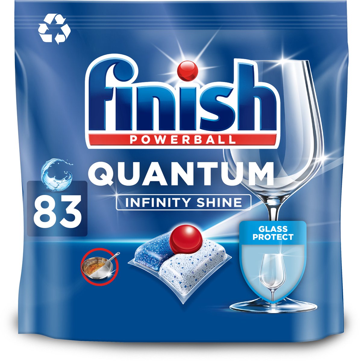 Finish Quantum Infinity Shine Spülmaschinentabs – 83 Kapseln – vierteljährliche Box