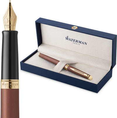 Waterman Hemisphère-Füllfederhalter | die subtile Version | kupferrot | feine Edelstahlfeder | mit Geschenkbox