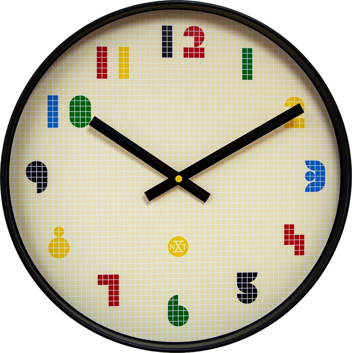 Nexttime nxt bit – Wanduhr – 35 cm – ABS – schwarz mehrfarbig – geräuschlos