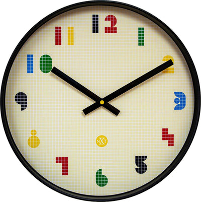 Nexttime nxt bit – Wanduhr – 35 cm – ABS – schwarz mehrfarbig – geräuschlos