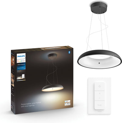 Philips Hue Amaze Hängelampe – warmes bis kaltweißes Licht – Schwarz – 1 Dimmschalter