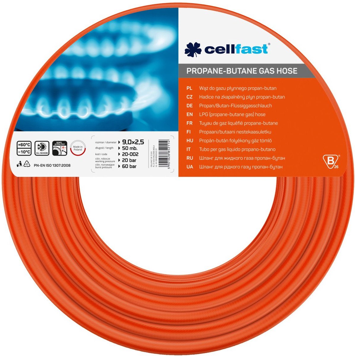Cellfast - LPG-Gasschlauch 9x2,5 mm - Länge 50 m
