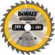 Dewalt Kreissägeblatt für Holz | Bau | ø 160mm Achsloch 20mm 30t - dt1932-qz