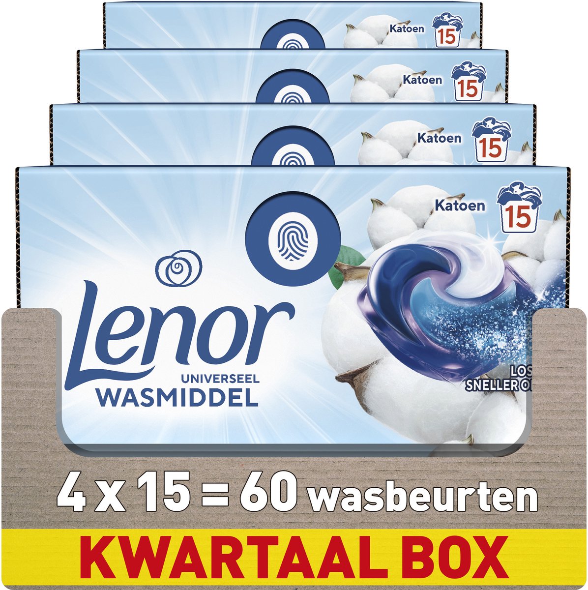 Lenor All-in-1 Waschmittelpads - Cotton Fresh - 4 x 15 Stück